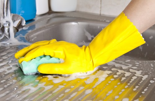 Cleaning supplies prepared for stain removal on burnt oak